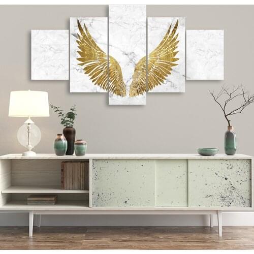 Abstract Wall Art Picture Angel Wings Gold Feather Wing HD Print Poster Canvas Painting Home Decor For Living Room Mural Artwork
