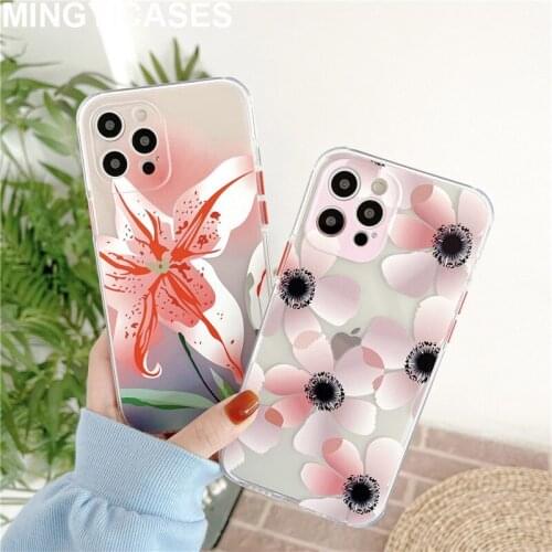 Coque for Iphone 11 7 8 Plus 12 Pro Max Mini Case Fresh Flower Phone Cases for Iphone 12 Pro Xr Xs Max X Soft TPU Cover Fundas