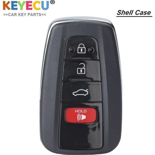 KEYECU Smart Remote Control Car Key Case Shell for Toyota Camry RAV4 Prius Avalon Prius Prime, Fob 3+1/ 4 Buttons + Insert Blade