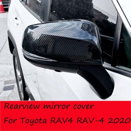 Rearview Mirror Cover For Toyota RAV4 RAV-4 2020 2021 Accessories Bumper Strip Exterior Decorative Stickers Modification Styling