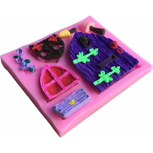 Wooden Door Shape Fondant Cake Mold Chocolate Mold For The Kitchen Baking Silicone Sugar Decoration Cake Tool D427