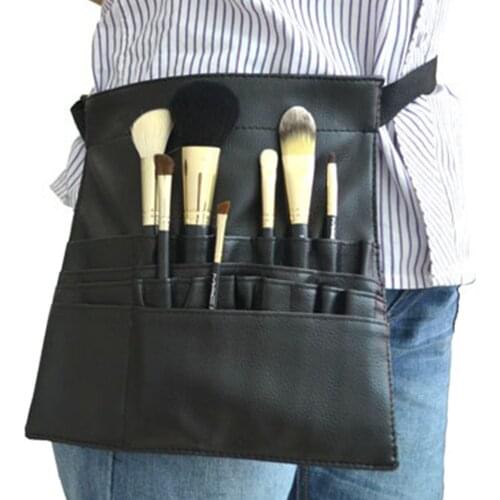Makeup Brush Holder Case Bag Zipper Artist Belt Strap Makeup Brush Bag Cosmetic Brush Makeup Brushes PU Holder Apron Bags