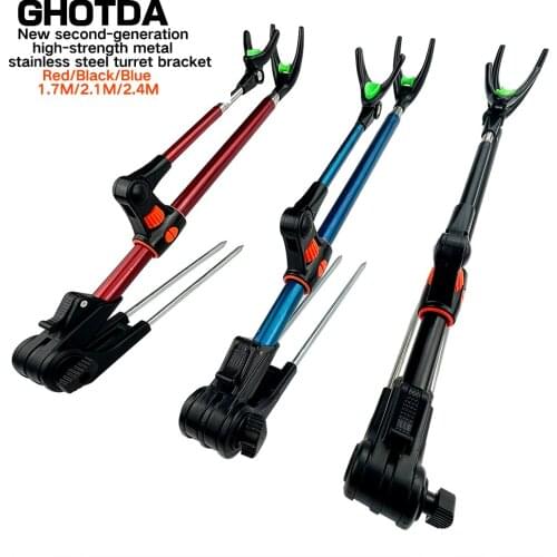 1.7M - 2.4M Fishing Rod Pole Holder Bracket Support Stand Fishing Rods Holders Adjustable Stainless Steel Tools for Beach