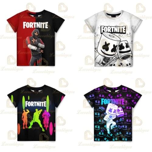 Fortnite Round Neck Kids T-shirt 3D Digital Printing Mens Clothing