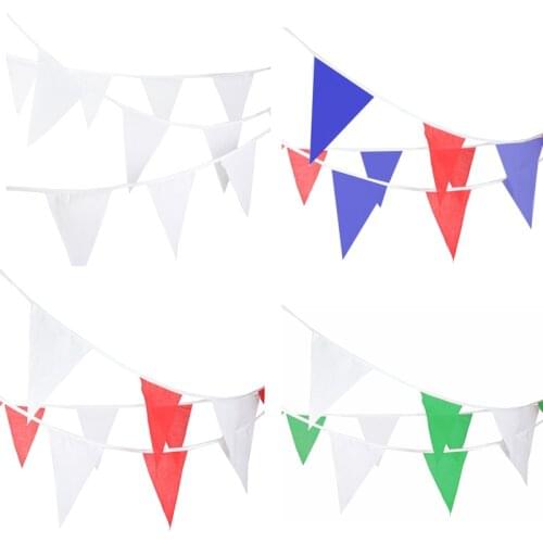 80M 200 flags White Blue Green Red Silk Fabric Bunting Flags Mariage Party Decoration Banner Home Bridal Shower Bunting Garland