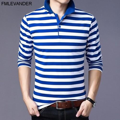 FMLEVANDER Long Sleeve Polos For Men