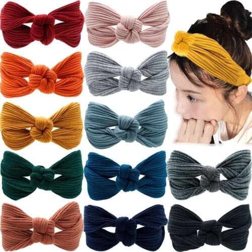 12 Pack Coton Boho Knot Headband Elastic Turban Hair Band Yoga Head Wraps for Women and Girls