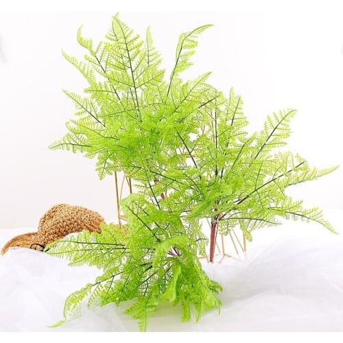 7 fork Fake Artificial Plants Fern Grass Wedding Decor Green Leaf Artificial Flowers Plastic Plante for Home Garden Decoration