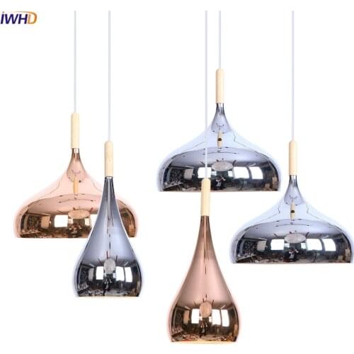 IWHD Modern Nordic LED Pendant Lights Iron Silver Hanglamp RH Loft Hanging Lamp Fixtures For Home Lighting Luminaire Suspendu