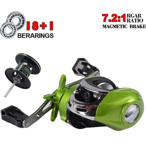 New 17+1BB Baitcasting Reel 7.1:1 High Speed Fishing Reel 8KG Max Drag Left Right Hand Reel Reinforced Reel Fishing