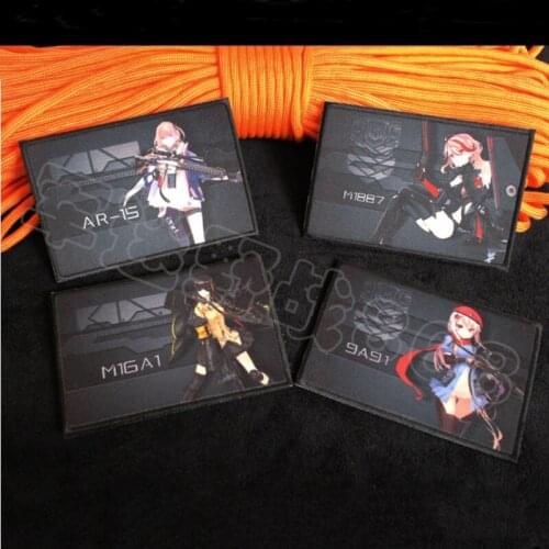 Beautiful Girls Frontline Printing Patch Arms Tactical Military Armband Game Animation Quadratic Sticker For Backpack Clothes
