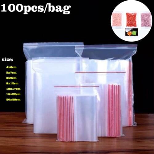 100pcs DIY Round and Square Self-sealing Bag DIY 5D Diamond Painting Cross Stitch Diamond Embroidery Accessories Home Decoration