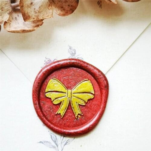 Lace knot Bow wedding gift wax stamp packing Retro Wood Stamp Sealing Wax Seal Stamp Wedding Decorative sealing Stamp wax seals