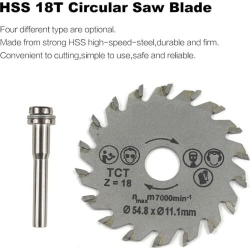 HSS Circular Saw Blade Rotary Tool 54.8mm Mini Wood Cutting Discs Blades with Drill Mandrel for Metal Cutter Safe Reliable