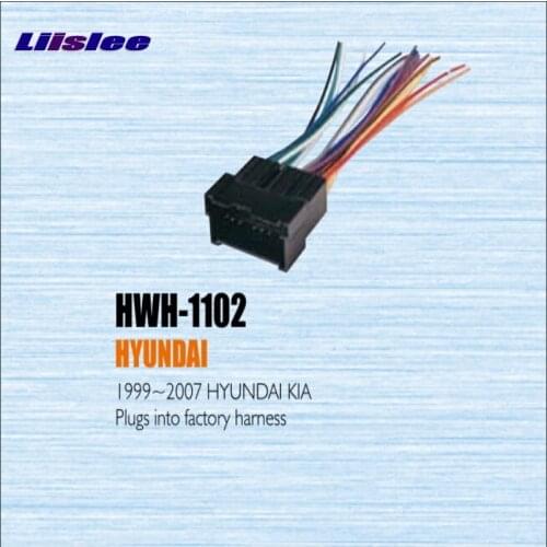 Liislee Plugs Into Factory Harness For Hyundai For Kia 1999~2007 Radio Power Wire Adapter/Stereo Cable/Male DIN To ISO