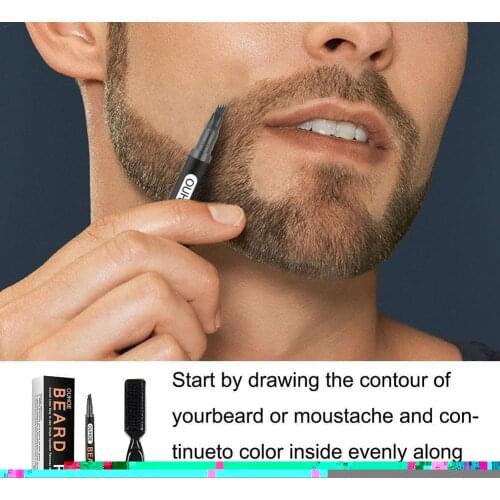 Beard Filling Pen Kit Fork Tip Beard Pen Waterproof Beard Filler Pencil Black Brown Moustache Coloring Hair Shaping Tools