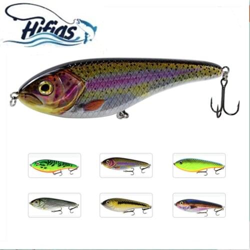 Fishing Lure Set 6pcs/lot 15cm 81g Jerk Bait Slow Sinking VIB Fishing lures Bionic Bait For Ocean lake With NO.2 Hooks 3D eyes