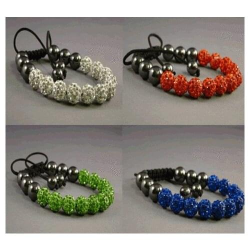 New arrival 10 fr453g ixed color Ball Beads ixed ulticolor Bracelet Bangles gift fashion crystal