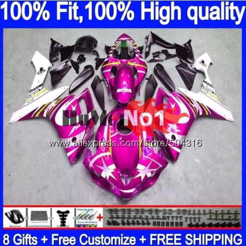 OEM Injection For YAMAHA YZF R 1 YZF 1000 YZF R1 07 56MC.110 YZF1000 YZF-1000 YZF-R1 2007 2008 YZFR1 07 08 Fairings Metal pink