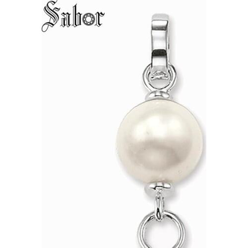 Pearl Charm Carrier,Accessories Karma Jewelry Good Jewelry For Men Women,2020 Gift Silver color thomas