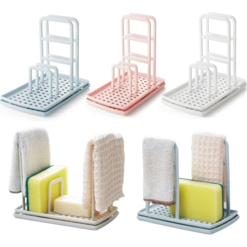 Punch-free countertop storage rack Kitchen Standing rag hanger Sink dishcloth sponge drain rack pool rack cocina Store frame