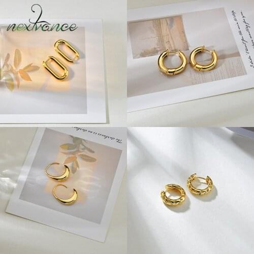 Nextvance Hot 2021Trend Earrings Fashion Vintage Hoop Silver Simple Round Earrings For Women Girl Lover Jewelry Accessories Gift
