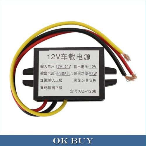 DC/DC Power Supply Converter 17V-40V 36V 19V 24V Volt Step Down to 12V Fixed Voltage Output 6A Waterproof