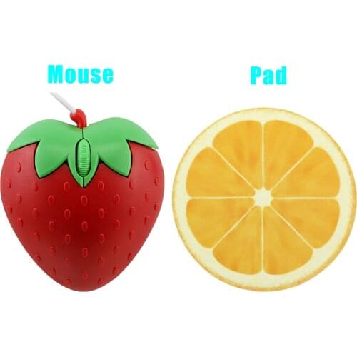 Wired Cute Mouse Cartoon Strawberry Creative Mini 3D Mause USB Optical Office Home Computer Mice Girl Kid Gifts For Laptop PC