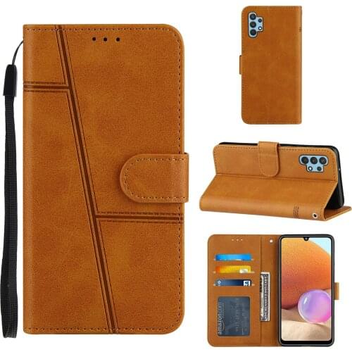 Retro Vintage PU Leather Card Slot Pocket Shockproof Phone Case for Samsung Galaxy A32 4G EU Version Kickstand Cover Photo Frame