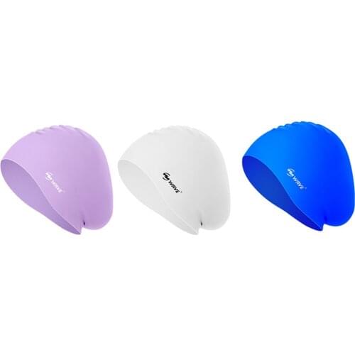 Long Hair Swim Hat High Elasticity Ear Protection Flexible Swimming Hat Unisex Adults