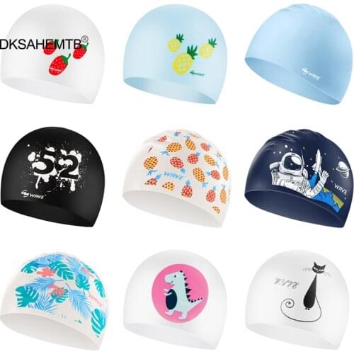 Swimming Cap Silicone Men and Women Waterproof Plus Thickening Long Hair Colorful Silicone Swimming Cap MJ
