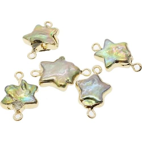 New Pentagam shape natural freshwater pearl connector wholesale lots bulk