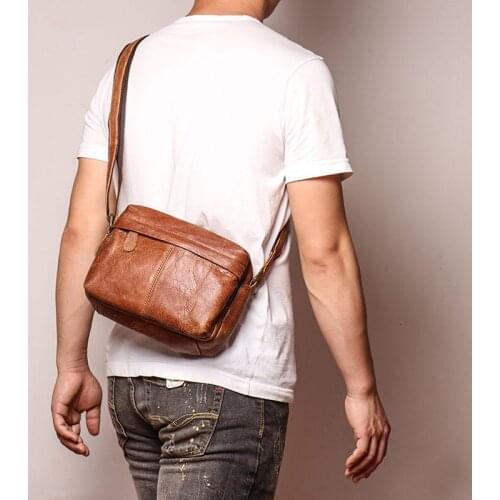 2021New Fashion mens Genuine Leather shoulder bag, Real Cowhide leather crossbody bag, Men leather bag