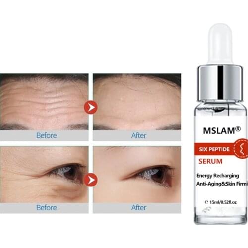 Six Peptide Face Serum Firming Skin Anti-Aging Anti-Wrinkle Facial Essence Brightening Skin Care Raw Liquid Deep Hydrating