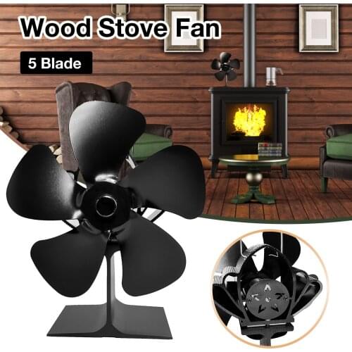 Fireplace Fan 5/6 Blade Heat Powered Stove Fan Eco Wood Stove Fan For Log Burner Home Fireplace Fan Quiet Heating Stove Fan