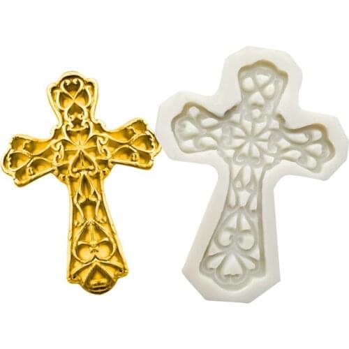 Vintage Cross Silicone Mold Fondant Cake Decoration Mould Sugarcraft Chocolate Baking Tool Kitchenware For Cake Gumpaste Form