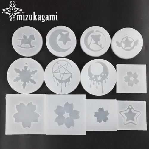 1pcs UV Resin Jewelry Liquid Silicone Mold Flower/Moon/Star Resin Charms Molds For DIY Intersperse Decorate Making Jewelry
