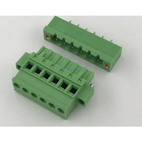 10sets Side vertical plug-in terminal block with ear flange fixed terminal K15EDGKAM-5.08MM 13P-22P Straight or curved needle