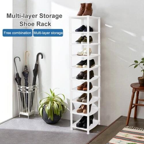 10 Tiers Plastic Shoe Rack Stackable Sneaker Storage Box Men Women Shoes Case Shelf Organizer For Home Office