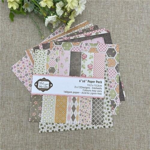 12pc my life ours patterned paper Scrapbooking paper pack handmade craft paper craft Background pad