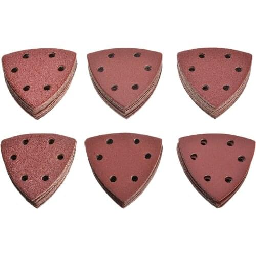 120Pcs 93mm 6 Holdes Delta Sandpaper Disc Sand Sheets Grit 40-240 For Hook and Look Sanding Disc For Sander Polishing