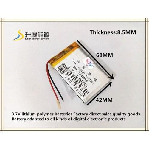 3.7V 3100mAh 854268 polymer lithium ion / Li-ion battery for tablet pc power bank GPS mp4 toy car speaker