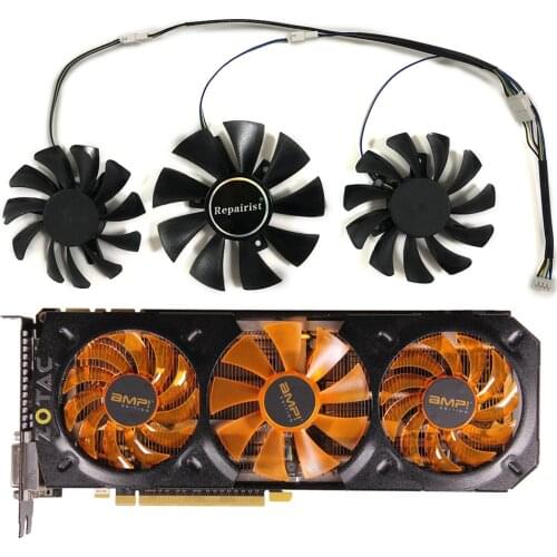 3pcs/Set Video GPU Cooler Fan For Dataland Powercolor DEVIL R9 270X R9-370X Graphics Card As Replacement