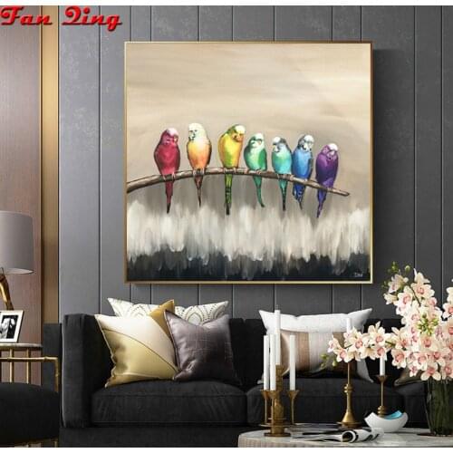 Diamond Painting Animals Full Square 5D DIY Diamond Embroidery Bird Rhinestones Mosaic Parrot Cross Stitch Home Decor