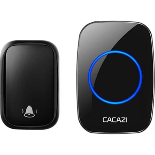 CACAZI Self-powered Wireless Doorbell Waterproof Chimes US EU UK Plug Home Door Call Bell 1 Button 1 Receiver