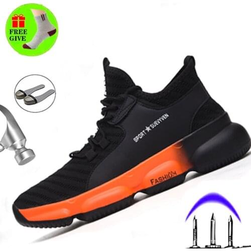Steel toe shoes breathable safety shoes men and women Lightweight summer anti-smashing piercinmashing Anti-piercing Safety Shoes