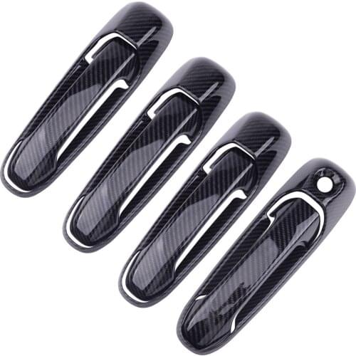 4set/8pcs Carbon Fiber Texture Car Door Handle Cover fit for Jeep Grand Cherokee WJ Smart KH & PSG KH 1999 2000-2002 2003 2004