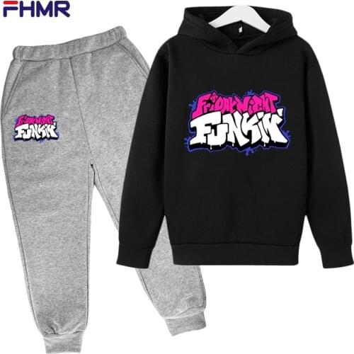 Boys Clothing Set Children Fashion Girls Cartoon Friday Night Funk Print Kids Hoodie Long Sleeve Sweatshirt+Pant Sport Tracksuit