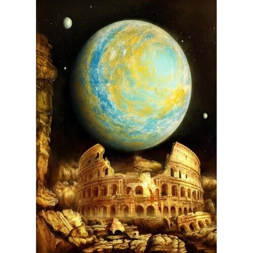 Ancient Dilapidated Colosseum Planet Photo Background Custom Backdrop for Baby Children Portrait Photobooth Photography Props