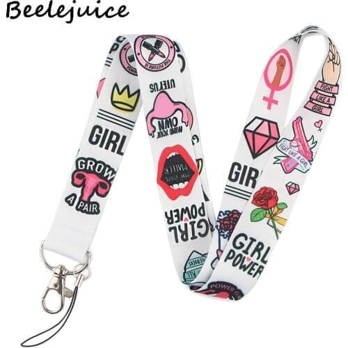 Feminist Neck Strap Lanyard keychain Mobile Phone Strap ID Badge Holder Rope Key Chain Keyrings Accessories Gift webbings ribbon